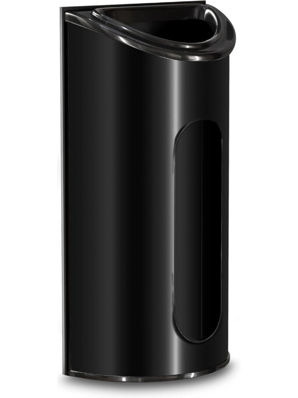 Wall-Mounted Stainless Steel Grocery Bag Holder, Black